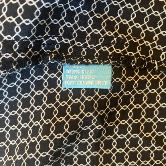 J. McLaughlin Women's Button Down Black White Chain Print Sleeveless Blouse L6 - Picture 5 of 5